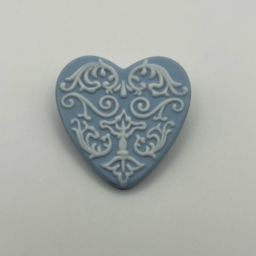 Vintage Wedgwood Porcelain Heart Brooch